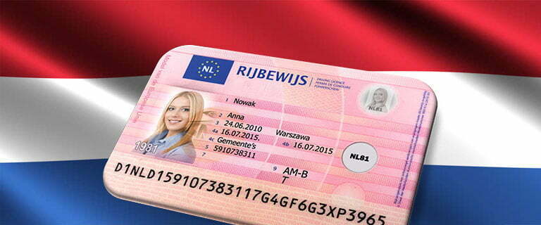 NL driver license of Netherlands